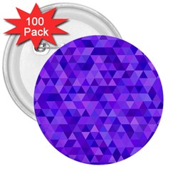 Purple Triangle Purple Background 3  Buttons (100 Pack)  by Sapixe