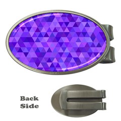 Purple Triangle Purple Background Money Clips (Oval) 