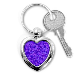 Purple Triangle Purple Background Key Chains (Heart) 