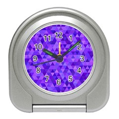 Purple Triangle Purple Background Travel Alarm Clock