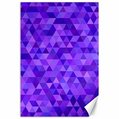 Purple Triangle Purple Background Canvas 12  x 18 