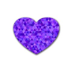 Purple Triangle Purple Background Rubber Coaster (Heart) 