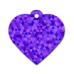 Purple Triangle Purple Background Dog Tag Heart (Two Sides)