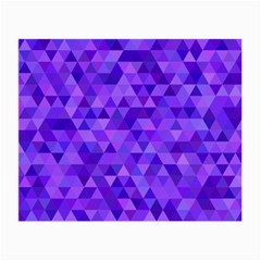 Purple Triangle Purple Background Small Glasses Cloth (2-Side)