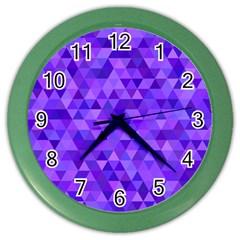 Purple Triangle Purple Background Color Wall Clock