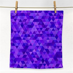 Purple Triangle Purple Background Face Towel