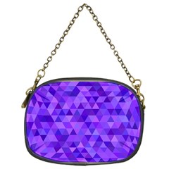 Purple Triangle Purple Background Chain Purse (One Side)