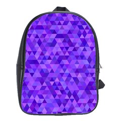 Purple Triangle Purple Background School Bag (Large)