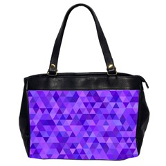 Purple Triangle Purple Background Oversize Office Handbag (2 Sides)