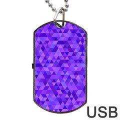 Purple Triangle Purple Background Dog Tag USB Flash (One Side)