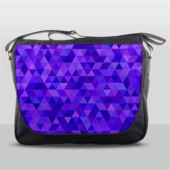 Purple Triangle Purple Background Messenger Bag