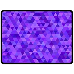 Purple Triangle Purple Background Double Sided Fleece Blanket (Large) 