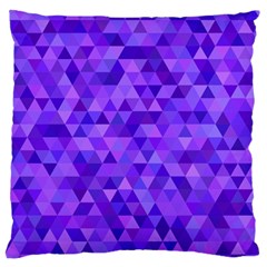 Purple Triangle Purple Background Large Flano Cushion Case (One Side)