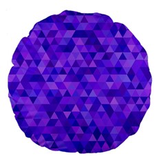 Purple Triangle Purple Background Large 18  Premium Flano Round Cushions