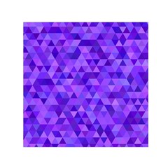 Purple Triangle Purple Background Small Satin Scarf (square) by Sapixe