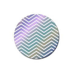 Zigzag Line Pattern Zig Zag Rubber Round Coaster (4 Pack)  by Sapixe