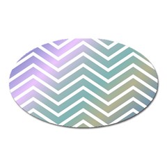 Zigzag Line Pattern Zig Zag Oval Magnet by Sapixe