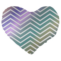 Zigzag Line Pattern Zig Zag Large 19  Premium Heart Shape Cushions by Sapixe