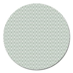 Vintage Pattern Chevron Magnet 5  (round)