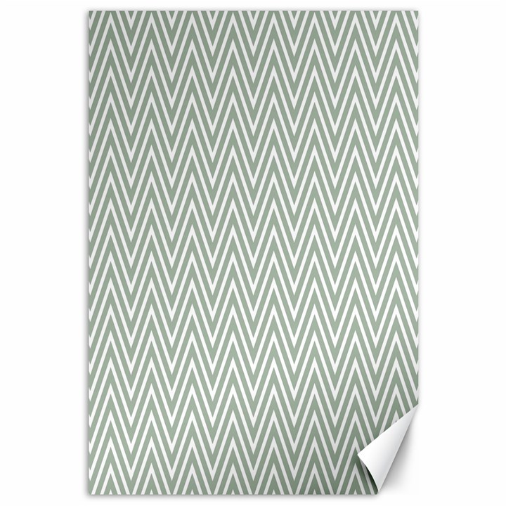 Vintage Pattern Chevron Canvas 12  x 18 