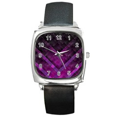 Background Wallpaper Motif Design Square Metal Watch