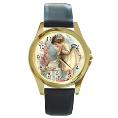 Easter 1225815 1280 Round Gold Metal Watch by vintage2030