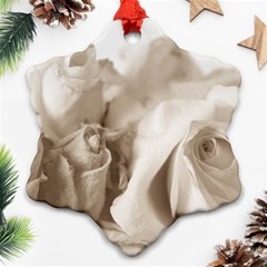 Vintage Rose Shabby Chic Background Ornament (snowflake) by Sapixe