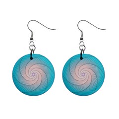 Decorative Background Blue Mini Button Earrings