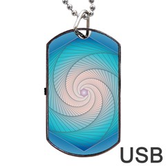 Decorative Background Blue Dog Tag Usb Flash (two Sides) by Sapixe