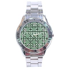 Pattern Graphics Figure Line Glass Stainless Steel Analogue Watch by Sapixe