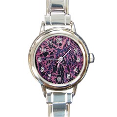 Fabric Textile Texture Macro Model Round Italian Charm Watch by Sapixe