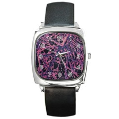 Fabric Textile Texture Macro Model Square Metal Watch