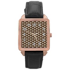 Texture Background Pattern Rose Gold Leather Watch  by Sapixe