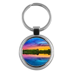 Sunset Color Evening Sky Evening Key Chains (round)  by Sapixe