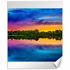 Sunset Color Evening Sky Evening Canvas 11  X 14  by Sapixe