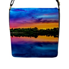 Sunset Color Evening Sky Evening Flap Closure Messenger Bag (l) by Sapixe