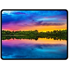 Sunset Color Evening Sky Evening Double Sided Fleece Blanket (large)  by Sapixe