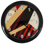 Fabric Textile Design Wall Clock (Black) Front