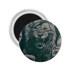 Angry Male Lion Pattern Graphics Kazakh Al Fabric 2 25  Magnets by Sapixe