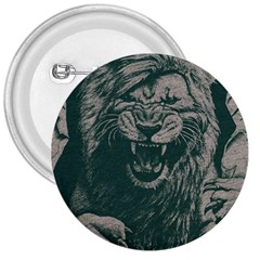 Angry Male Lion Pattern Graphics Kazakh Al Fabric 3  Buttons by Sapixe