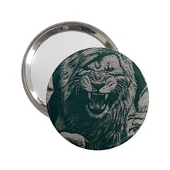 Angry Male Lion Pattern Graphics Kazakh Al Fabric 2 25  Handbag Mirrors by Sapixe