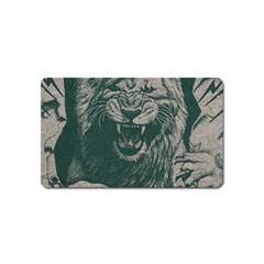 Angry Male Lion Pattern Graphics Kazakh Al Fabric Magnet (name Card) by Sapixe