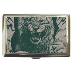 Angry Male Lion Pattern Graphics Kazakh Al Fabric Cigarette Money Case by Sapixe