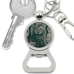 Angry Male Lion Pattern Graphics Kazakh Al Fabric Bottle Opener Key Chains by Sapixe