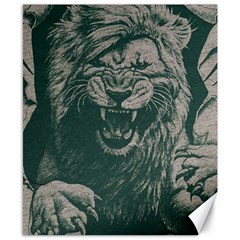 Angry Male Lion Pattern Graphics Kazakh Al Fabric Canvas 8  X 10  by Sapixe