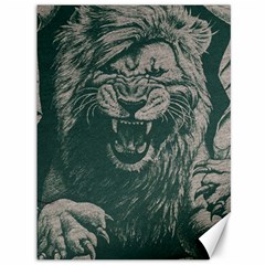 Angry Male Lion Pattern Graphics Kazakh Al Fabric Canvas 36  X 48  by Sapixe