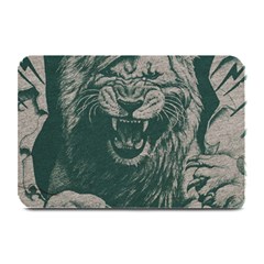 Angry Male Lion Pattern Graphics Kazakh Al Fabric Plate Mats by Sapixe