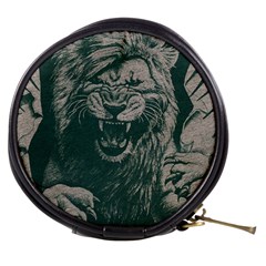 Angry Male Lion Pattern Graphics Kazakh Al Fabric Mini Makeup Bag by Sapixe