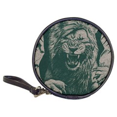 Angry Male Lion Pattern Graphics Kazakh Al Fabric Classic 20-cd Wallets by Sapixe