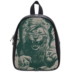 Angry Male Lion Pattern Graphics Kazakh Al Fabric School Bag (small) by Sapixe